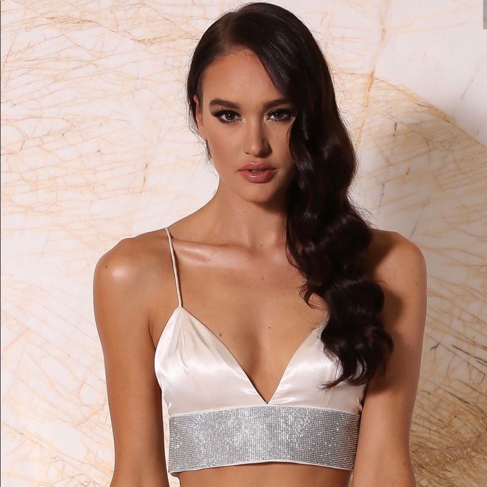 Meshki Boutique Satin Diamonte Bralette